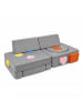 relaxdays 18tlg. Kinder-Spielsofa Set "Velours" in Grau - (B)130 x (H)40 x (T)65 cm
