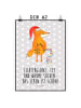 Mr. & Mrs. Panda Wandposter Fuchs Weihnachten mit Spruch in Grau Pastell