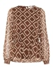 Kaffe Langarm-Bluse KAiben Regular fit in Brown/Turtledove Graphic