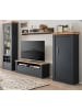 Furn.Design Wohnwand 4-teilig grau, Eiche Wotan, Landhaus 299 cm, Kombination mit Soft-Close