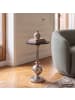 FineBuy Beistelltisch in Silber / Marmor / 40x40x57