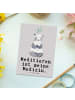 Mr. & Mrs. Panda Wanddeko Panda Meditieren mit Spruch in Grau Pastell