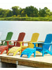 Beliani Fußhocker ADIRONDACK in Grün - (W) 50 x (H) 34 x (L) 43 cm
