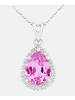 Diamant L'éternel Halskette mit Anhänger aus 375 Weißgold mit Diamant mit Saphir