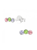 Alexander York Ohrstecker KRISTALLREIHE 3 regenbogenfarben in 925 Sterling Silber, 2-tlg. in multicolored