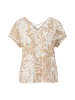 s.Oliver T-Shirt ärmellos in Braun-weiß