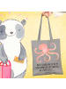 Mr. & Mrs. Panda Tasche Tintenfisch mit Spruch in Light Grey