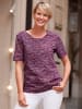 Sieh an! Rundhalsshirt in malve-traube-bedruckt