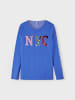 name it Langarm Pailletten Jersey Oberteil NKFOSILIA in Blau-2