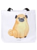 Mr. & Mrs. Panda Strandtasche Mops ohne Spruch in Weiß