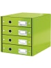 Leitz Schubladenset Click & Store Wow 4 Schubladen Graukarton grün