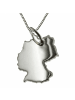 Schmuckador 50cm Halskette + Deutschland Anhänger in massiv 925 Silber in silber