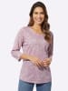 Sieh an! Rundhalsshirt in mauve-ecru-bedruckt