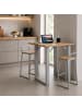 VCM  Holz Bartisch Stehtisch Tisch Tresen Xona 80x50 cm in Silber / Honig-Eiche