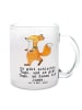 Mr. & Mrs. Panda Trinkglas Fuchs Joggen mit Spruch in Transparent