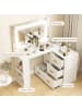 HOMCOM Schminktisch-118L x 78B x 135H cm-Weiß