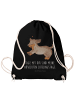 Mr. & Mrs. Panda Jutebeutel Hund Dackel mit Spruch in Schwarz