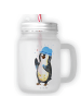 Mr. & Mrs. Panda Glas Pinguin Duschen ohne Spruch in Transparent