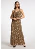 faina Maxikleid Mit Schlangen-Print in Beige Schlange