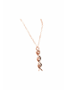 Gemshine Halskette mit Anhänger Spiral DNA Doppelt Helix Molekül in rose gold coloured