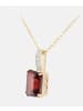 Diamant L'éternel Halskette mit Anhänger aus 375 Gelbgold mit Diamant mit Granat