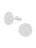 Alexander York Ohrstecker GEO Kristall rund 10 mm I weiß in 925 Silber - 2-tlg.