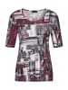 GOLDNER Shirt in bordeaux / anthrazit / weiß / gemustert