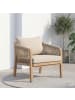home24 Loungesessel Mori in Gestell: Akazie BraunBezug & Geflecht: Beige