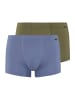 Hanro 2er-Pack Retro Boxershorts Cotton Essentials in labradorblue/moss