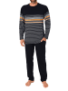 NORMANN Langarm Schlafanzug Pyjama Streifen in orange