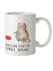 Mr. & Mrs. Panda Kindertasse Katze Fressen mit Spruch in Weiß
