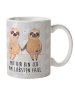 Mr. & Mrs. Panda Kaffeetasse Faultier Pärchen mit Spruch in Grau Pastell