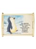 Mr. & Mrs. Panda Bett-Tablett Pinguin mHerzieren Design mit Spruch in Weiß