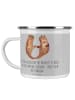 Mr. & Mrs. Panda Camping Emaille Tasse Scherben Polterabend mit ... in Heather Grey