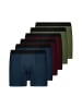 SNOCKS Lange Boxershorts Mix (Rot/Olive/Blau) 6 Stück