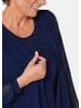 GOLDNER Kurzgröße:  Edles Jerseykleid mit Chiffonjäckchen in mitternachtsblau