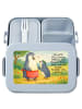 Mr. & Mrs. Panda Bentobox Pinguin mit Kind Design mit Spruch in Blau Pastell