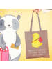 Mr. & Mrs. Panda Tote Bag Küken Wander mit Spruch in Braun Pastell