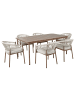 Beliani 7-tlg Gartentisch Set FLAVIA in Braun/Beige