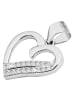Adeliás Damen Anhänger – Herz Herzanhänger aus 925 Silber mit Zirkonia in silber