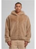 Urban Classics Urban Classics Full Zip Faux Fur Hoodie in wetsand