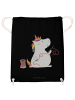 Mr. & Mrs. Panda Jutebeutel Einhorn Näherin ohne Spruch in Schwarz