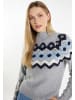 DreiMaster Damen Strickpullover in Grau Mehrfarbig
