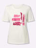 Sieh an! Kurzarmshirt in ecru-fuchsia