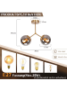ZMH Deckenleuchte 2-flammige E27 in Gold Glas Metall