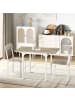 HOMCOM Essgruppe-110L x 70B x 75H cm-Natur+Weiß
