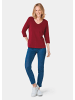 GOLDNER Shirt Shirt mit V-Ausschnitt in dunkelrot