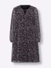 Heine Blumenkleid in schwarz-violett-bedruckt
