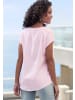 Vivance by Lascana Kurzarmbluse in rosé-weiß gestreift