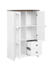 Beliani Vitrine PIMBA in Weiß/Braun - (W) 80 x (H) 125 x (L) 40 cm